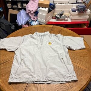 Antigua Light Gray LA Lakers Jacket